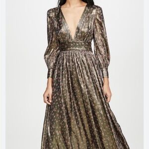 Loveshack fancy gold tone dress size 2